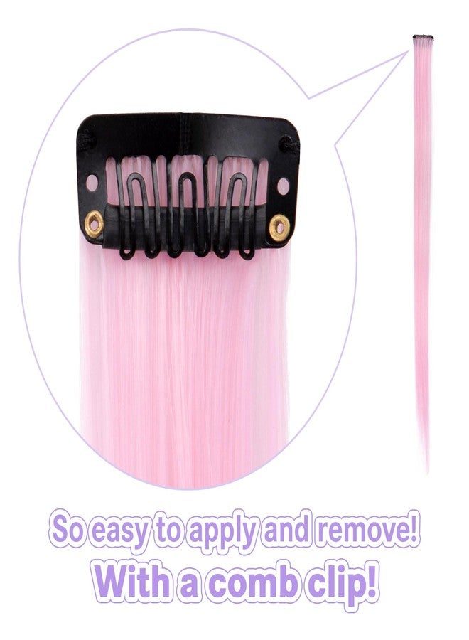 CLASSE(クラッセ) CLASSE 10Pcs Clip in colored hair extensions, 22inches colorful Party Highlights, Heat-resistant, Straight long, for Women Kids Girls, Perfect for Halloween Christmas Cosplay Blonde - Image 5